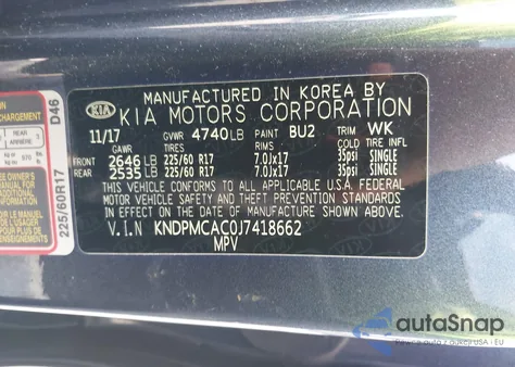 2018 Kia Sportage Lx z USA, uszkodzony, nr VIN KNDPMCAC0J7418662